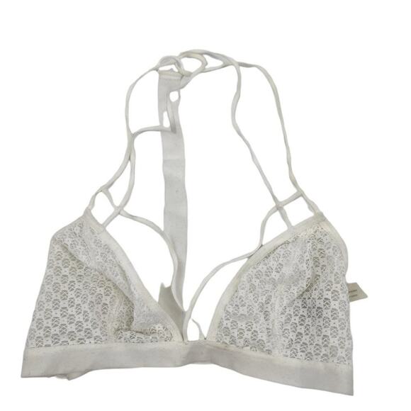 Free People White Fish In The Sea T-Strap Pullover Strappy Bra Size XS - Picture 2 of 4